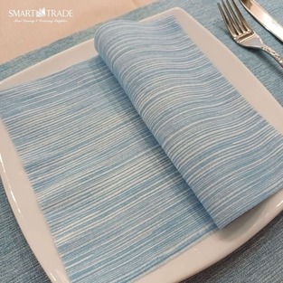 Nuvola Costes Azzuro ⫸ Spunlace πετσέτα φαγητού με ρίγες γαλάζιο- 40x40cm- 40x40cm