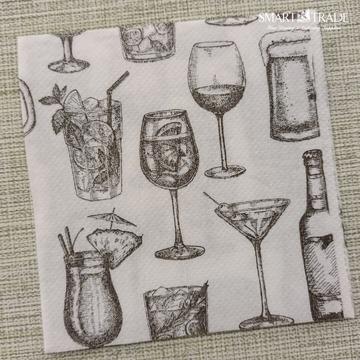 Tissue Drink Bianco ⫸ Χαρτοπετσέτα Λευκή Με Σχέδιο 20x20cm