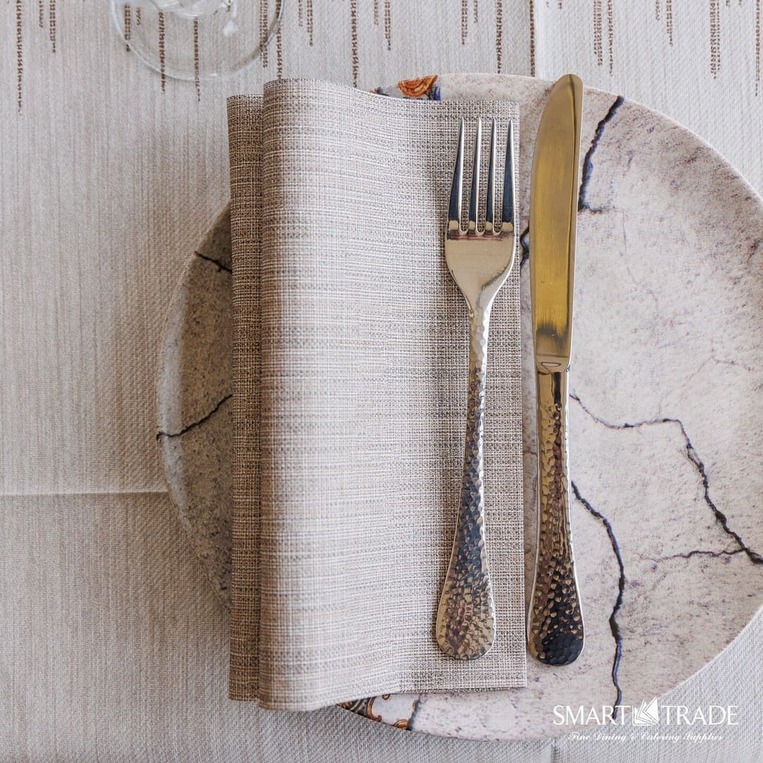 Plus Flem Sabbia ⫸ Airlaid Πετσέτα Φαγητού Ανάγλυφη Σε Εκρού- 44x44cm