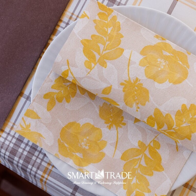 Mono Garden Giallo ⫸ Airlaid Πετσέτα Φαγητού Με Σχέδιο Κίτρινο- 40x40cm