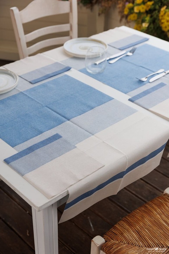 Plus Stoff Blue ⫸ Airlaid Runner- 120X48