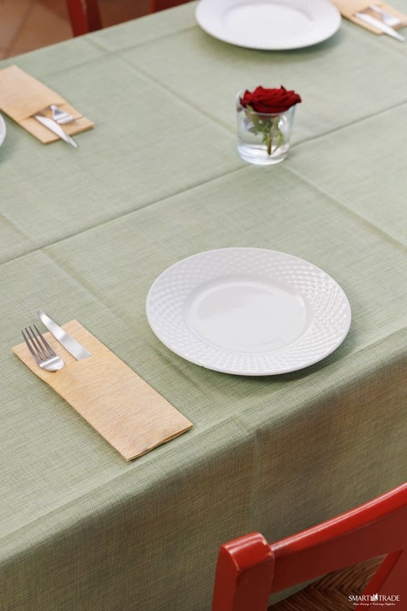 Plus Flem Verde ⫸ Airlaid Tablecloth In Green- 140x140cm