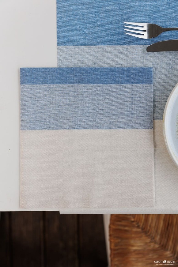 Plus Stoff Blue ⫸ Airlaid Napkin Blue- 44x44cm