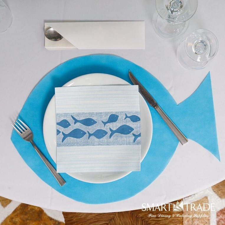 Luxury Celeste ⫸ TNT Placemat Blue Fish Design- 44x59