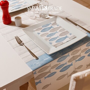 Plus Mediterraneo Azzurro ⫸ Airlaid Runner με σχέδιο ψαράκια