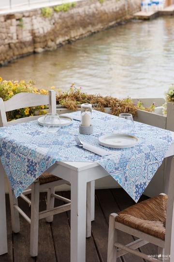 MAIOLICA AZZURRO BLUE ⫸ Paper Tablecloth 3v Blue