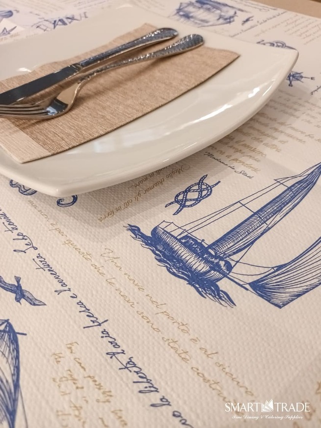 Marinara Blue ⫸ χάρτινο 2v τραπεζομάντηλο με σχέδιο μπλε