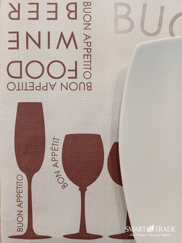 Food Wine Beer ⫸ Χάρτινο Σουπλα με σχέδιο και ανάγλυφη υφή