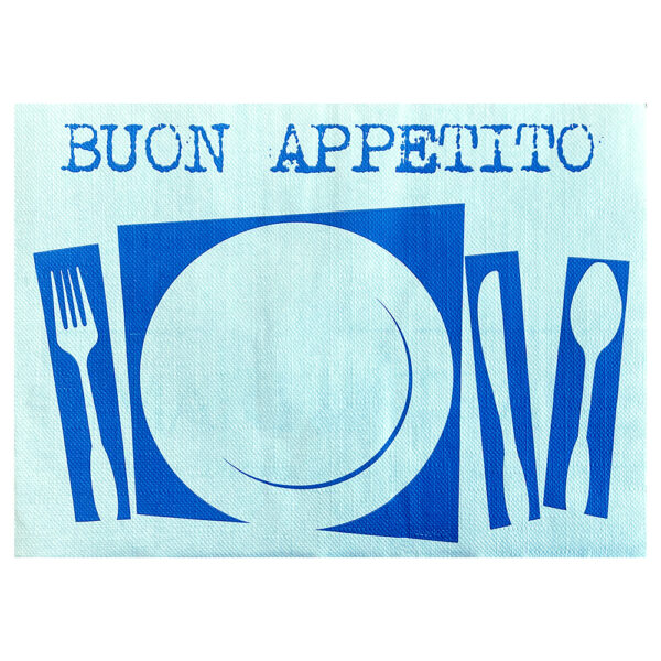 xartino soupla piatto posate blu